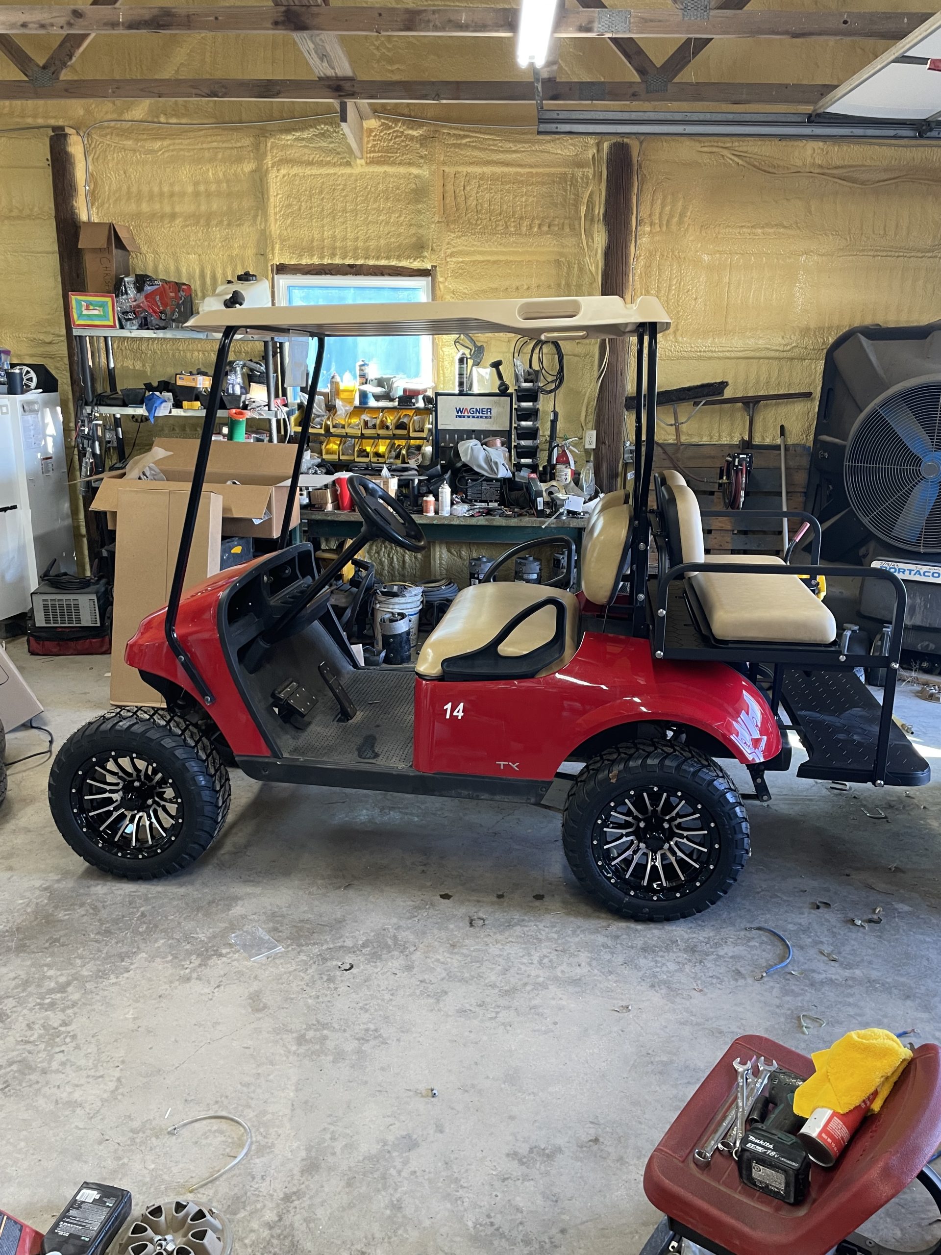 INSTOCK 5/11/26 2021 RED EZGO LIFTED 4" W/ 23" TIRES TXT 48V EZGO TXT 48V S4 BODY W/ LIGHTS, NEW BATTERIES W/ 12 MONTH WARRANTY - Image 3