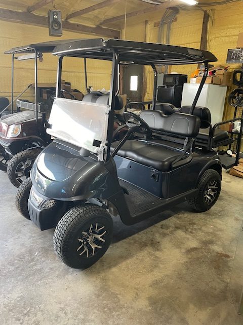 INSTOCK 5/4/2026 2020 E-Z-GO STEEL BLUE RXV ELITE 4 PASS. FACTORY LITHIUM BATTERY WARRANTY TILL MID 2028 ALL NEW BODY,SEATS, LIGHTS ECT.
