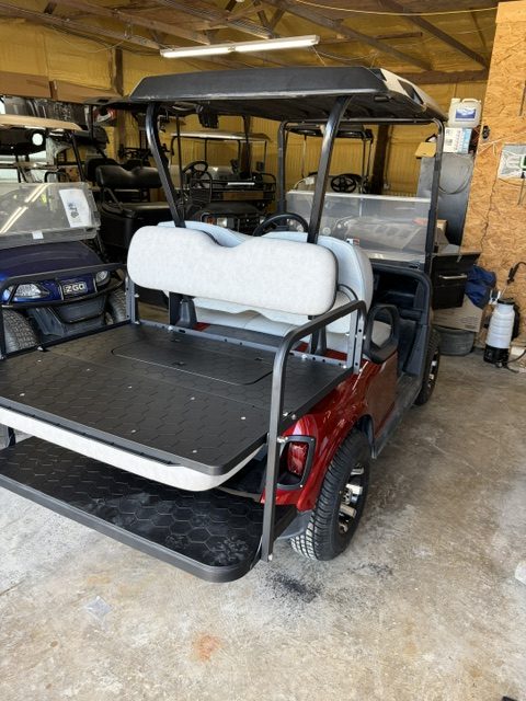 2023 LITHIUM BATTERY EZGO INFERNO RED 4 SEATER RXV ELITE GOLF CART NEW BODY, LED LIGHTS, REAR FLIPSEAT ,TIRES & WHEELS W/ BATTERY WARRANTY FROM EZGO TILL SUMMER 2031 5 YEARS - Image 5