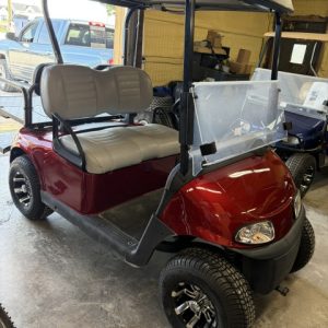2023 LITHIUM BATTERY EZGO INFERNO RED 4 SEATER RXV ELITE GOLF CART NEW BODY, LED LIGHTS, REAR FLIPSEAT ,TIRES & WHEELS W/ BATTERY WARRANTY FROM EZGO TILL SUMMER 2031 5 YEARS