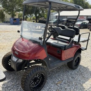 2021 ELITE INFERNO RED FACTORY LITHIUM BATTERY , BATTERY WARRANTY GOOD TILL 2029 NEW LIFT KIT/TIRES/WHEELS,REAR SEAT & DELUXE LED LIGHTS