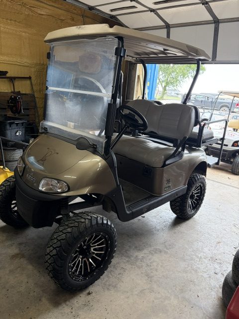 2021 instock 7/15/2026 EZGO ALMOND COLORED RXV ELITE LITHIUM LIFTED 4 PASS. CART W/ FACTORY LITHIUM BATTERY WARRANTY GOOD TILL SUMMER 2029