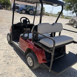 INSTOCK 8/19/26 RED 2021 RXV ELITE FACTORY LITHIUM BATTERY W/ 3 YEAR WARRANTY LEFT ON BATTERY , NEW REAR FLIPSEAT FROM EZGO.