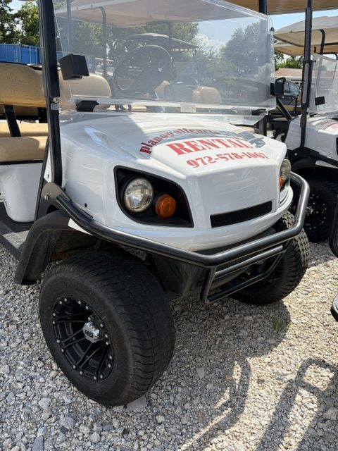 BEING BUILT NOW 8/7/26 WHITE 2015 CUSTOM FACTORY 6 SEATER ALL NEW BODY, TRIM, BRUSHGUARD, SEATS, MARINE STEREO W/LIGHTED KICKER SPEAKERS, 4" EZGO AXLE LIFT KIT, LIGHTS, 23" TERRAIN TIRES 8/ 6 VOLTS FOR LONGER RUN TIMES ONLY ON FACTORY 6 SEATERS - Image 3